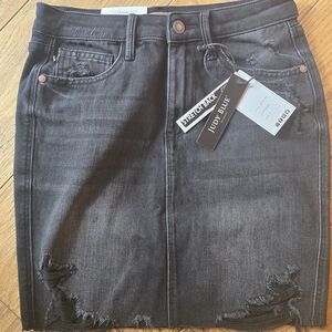 Judy Blue Black Distressed Denim Skirt